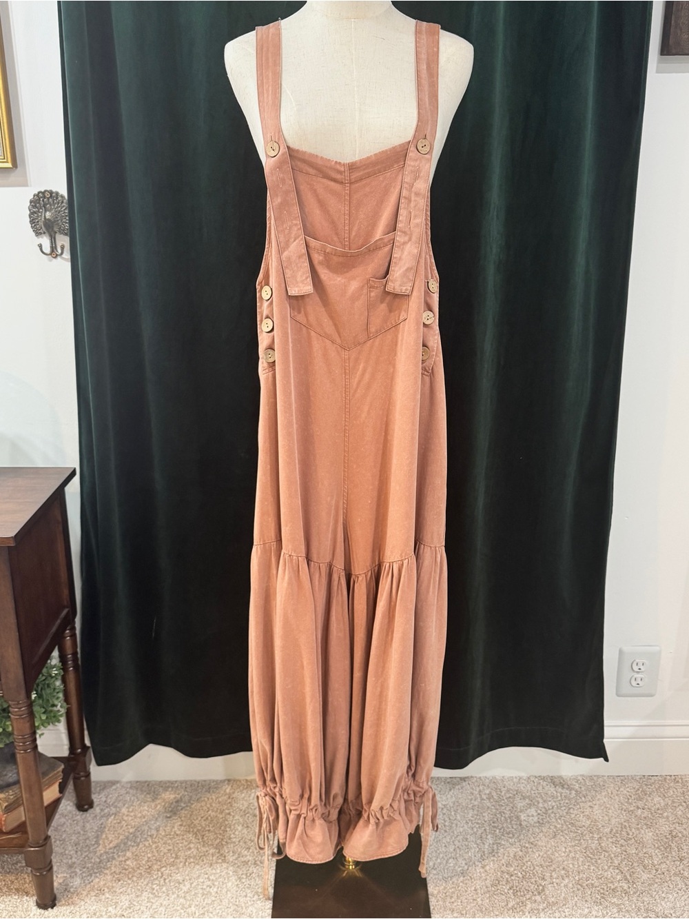 BlueVelvet NWT Oversized Bloomer Jumpsuit Mineral Wash Wood - Picture 3 of 14